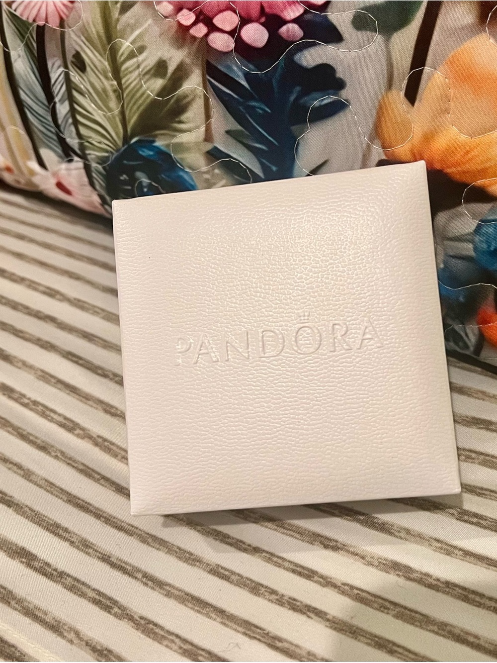 Pandora White Jewelry Gift Box with Embossed Logo
